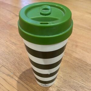 Kate Spade Striped Travel Mug with Green Lid